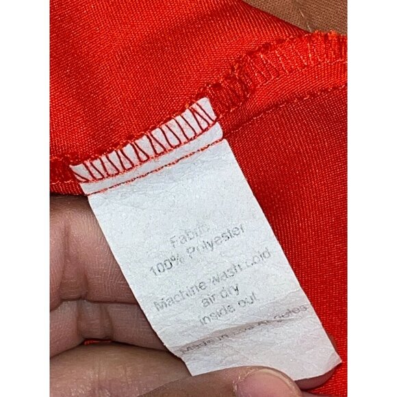 RESA Red Satin Madison Slip Open Back Women MidiDress Size Small - Picture 12 of 12